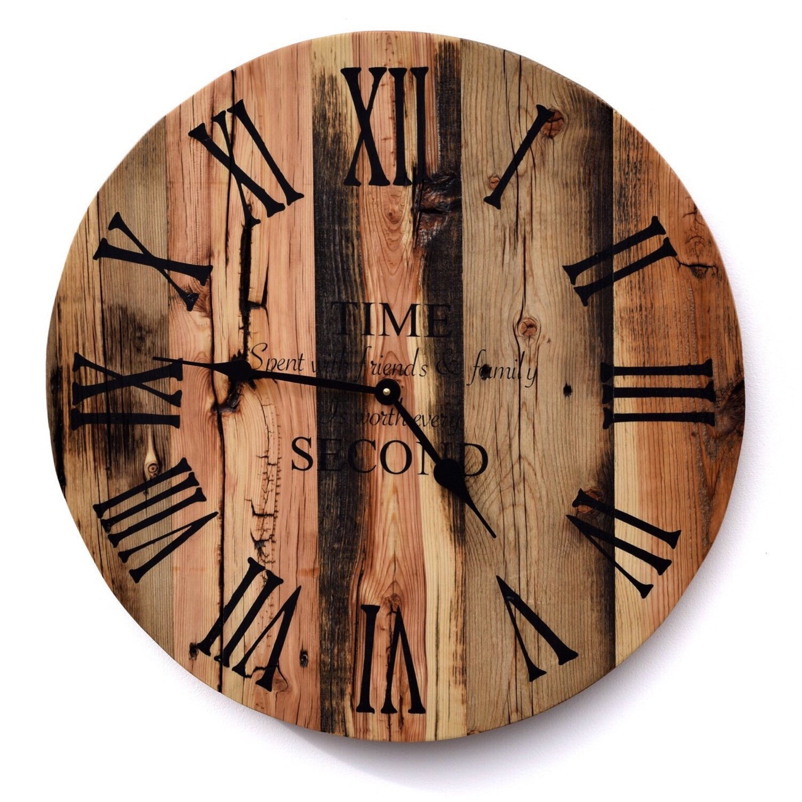 Reclaimed Barn Wood Clock Rustic Wood Wall Clock Large Barn Etsy