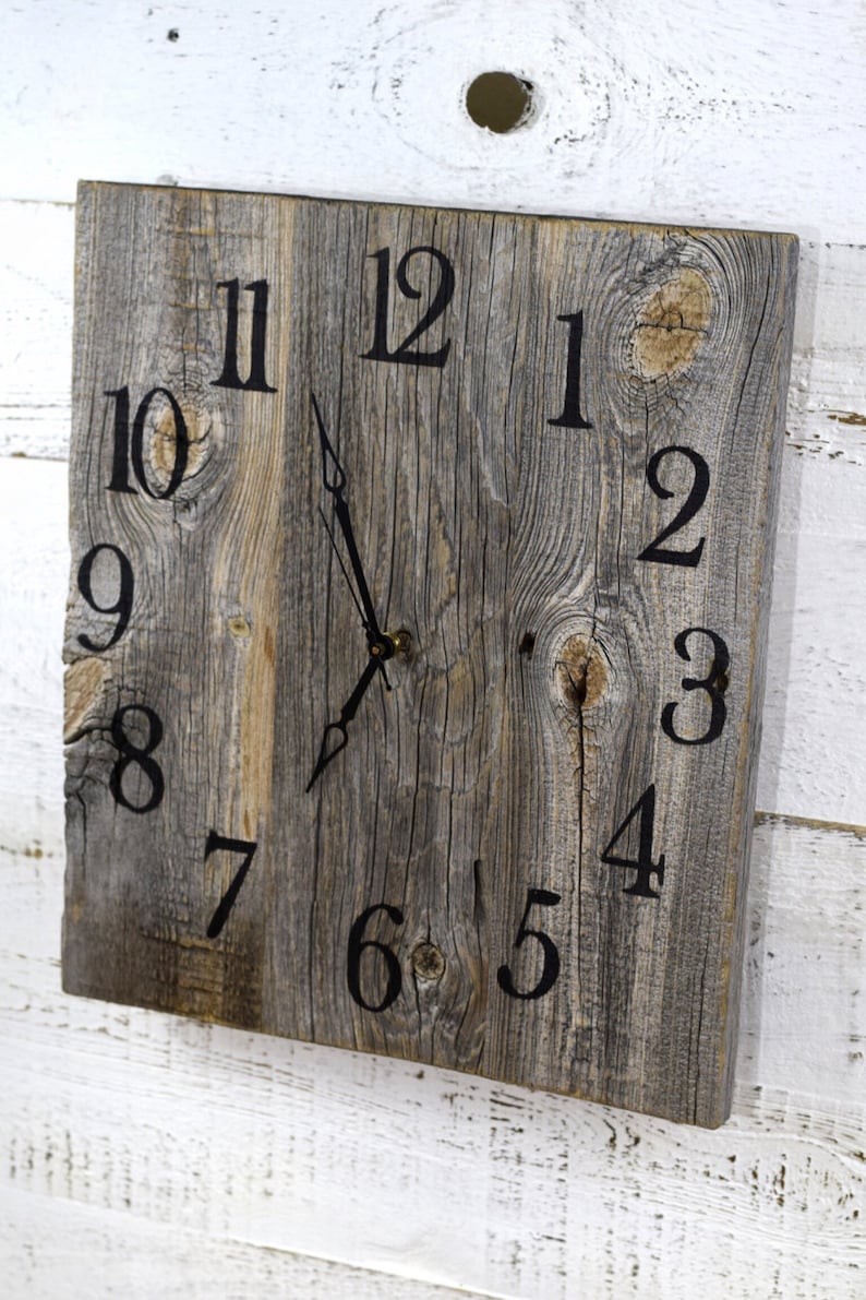 Rustic Barn Wood Wall Clock Reclaimed Wood Clock Large Wall Etsy