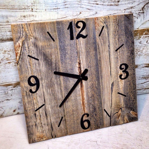 Reclaimed Barn Wood Clock  Large Rustic Wall Clock  Unique Wall Clocks  Rustic Wall Decor  Gift idea, Mothers Day Gift