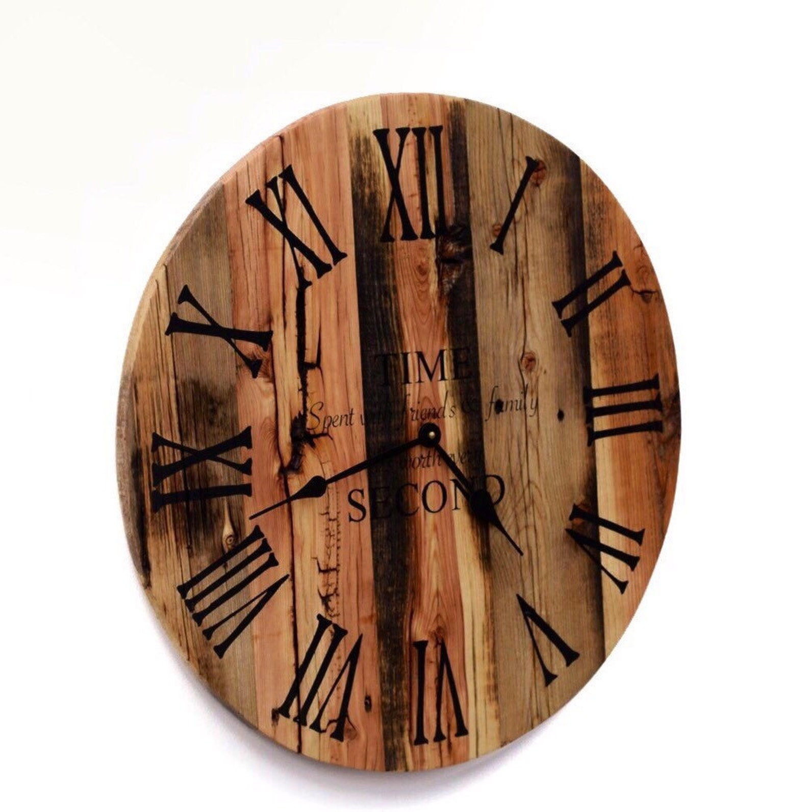 Reclaimed Barn Wood Clock Rustic Wood Wall Clock Large Barn Etsy