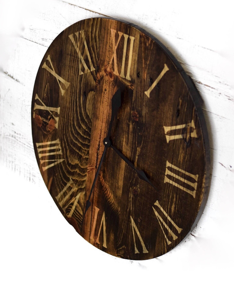 Reclaimed Barn Wood Wall Clock Wood Clock Oversized Clock Gift Etsy