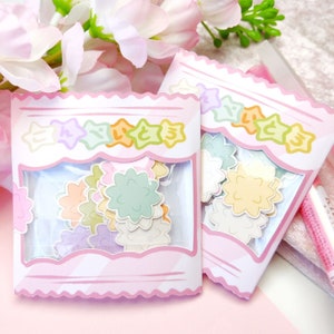 Konpeito - 22 Sticker flakes | Cute, Kawaii, Bullet Journal, Diary, Planner, Aesthetic, Journal, Pastel, Japanese, Snacks, Stars