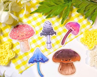 Fun-Guys · 5 Sticker-Pack · Pilz-Aufkleber · Cute