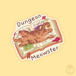 Dungeon Meowster Aufkleber · Wasserdichtes, mattiertes Vinyl