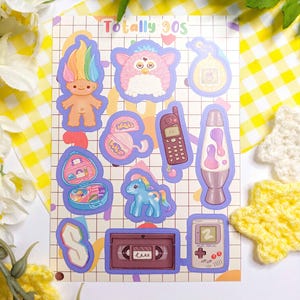 Totally 90s  · Vinyl Sticker Sheet · Nostalgic Stickers · Cute