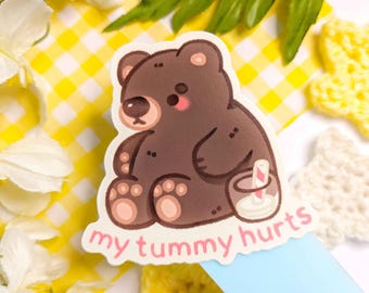 Mein Bauch tut weh Aufkleber · Wasserdichtes, mattiertes Vinyl