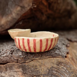 Dip bowl, for pistachios, fruit and nuts, cherry, country style, bowl, ceramic gift, bowl, red