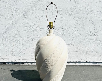 Vintage 80’s Postmodern Plaster Table Lamp - Sculptural Plaster Table Lamp
