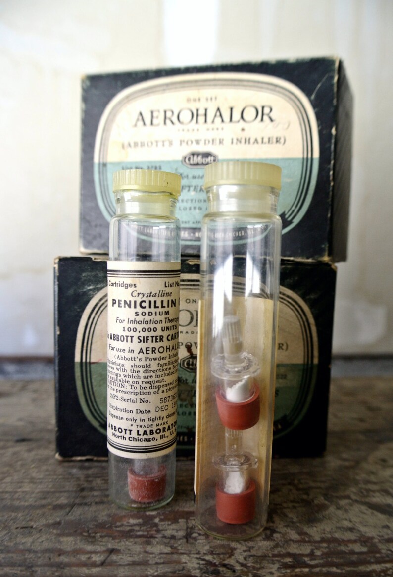 Vintage Aerohalor Abbott's Powder Inhaler w/Penicillin Etsy