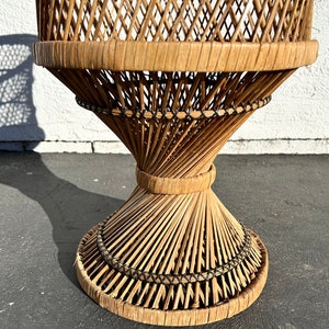 Vintage Rattan Hourglass Plant Stand Vintage Wicker Planter Boho Plant Stand Vintage Indoor Rattan Planter image 6