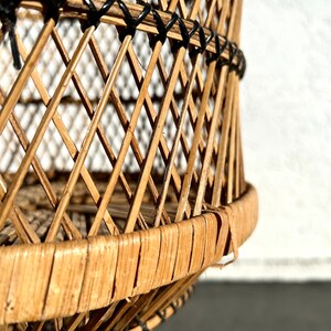 Vintage Rattan Hourglass Plant Stand Vintage Wicker Planter Boho Plant Stand Vintage Indoor Rattan Planter image 9