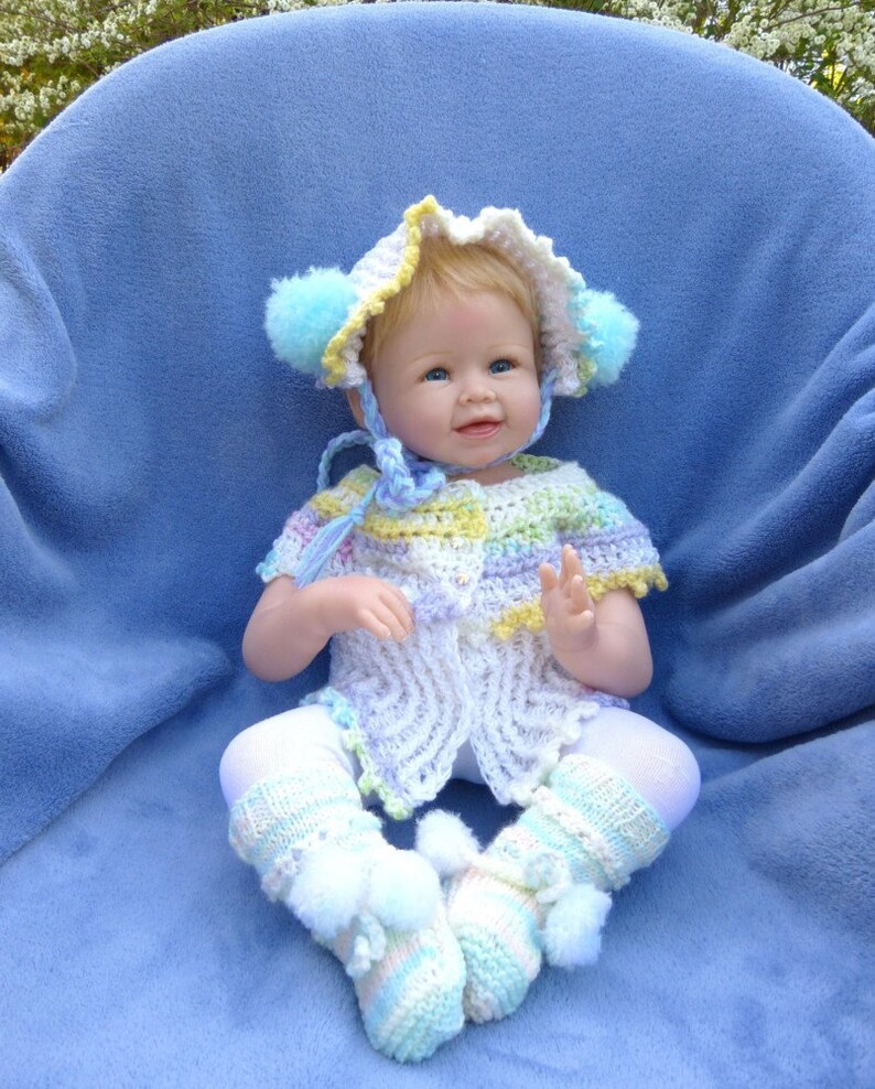 Sweater Set Newborn to 2 Year Baby girl Sweater Hat with Pom Poms