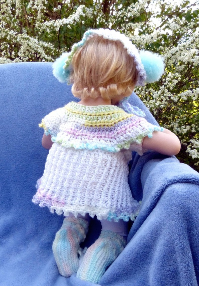 Sweater Set Newborn to 2 Year Baby girl Sweater Hat with Pom Poms