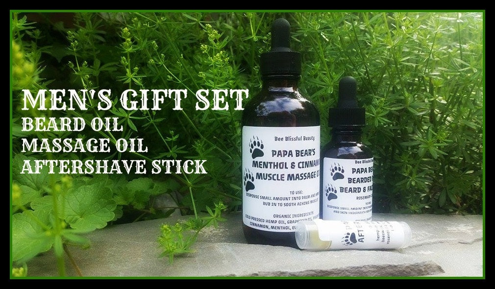 MENS GIFT SET Beard Oil Gift Set Gift Set For Him Massage Etsy