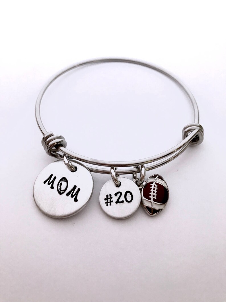 Football mom braceletcustom sports bracelet adjustable Etsy