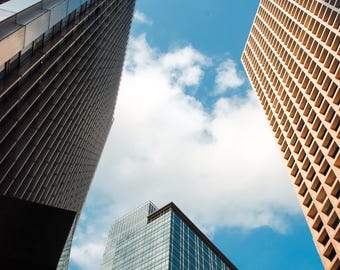 Modern City Skyscrapers Print Digital Download | Urban Architecture Wall Art | Real Photography Not AI Generated, Not Stock Photography