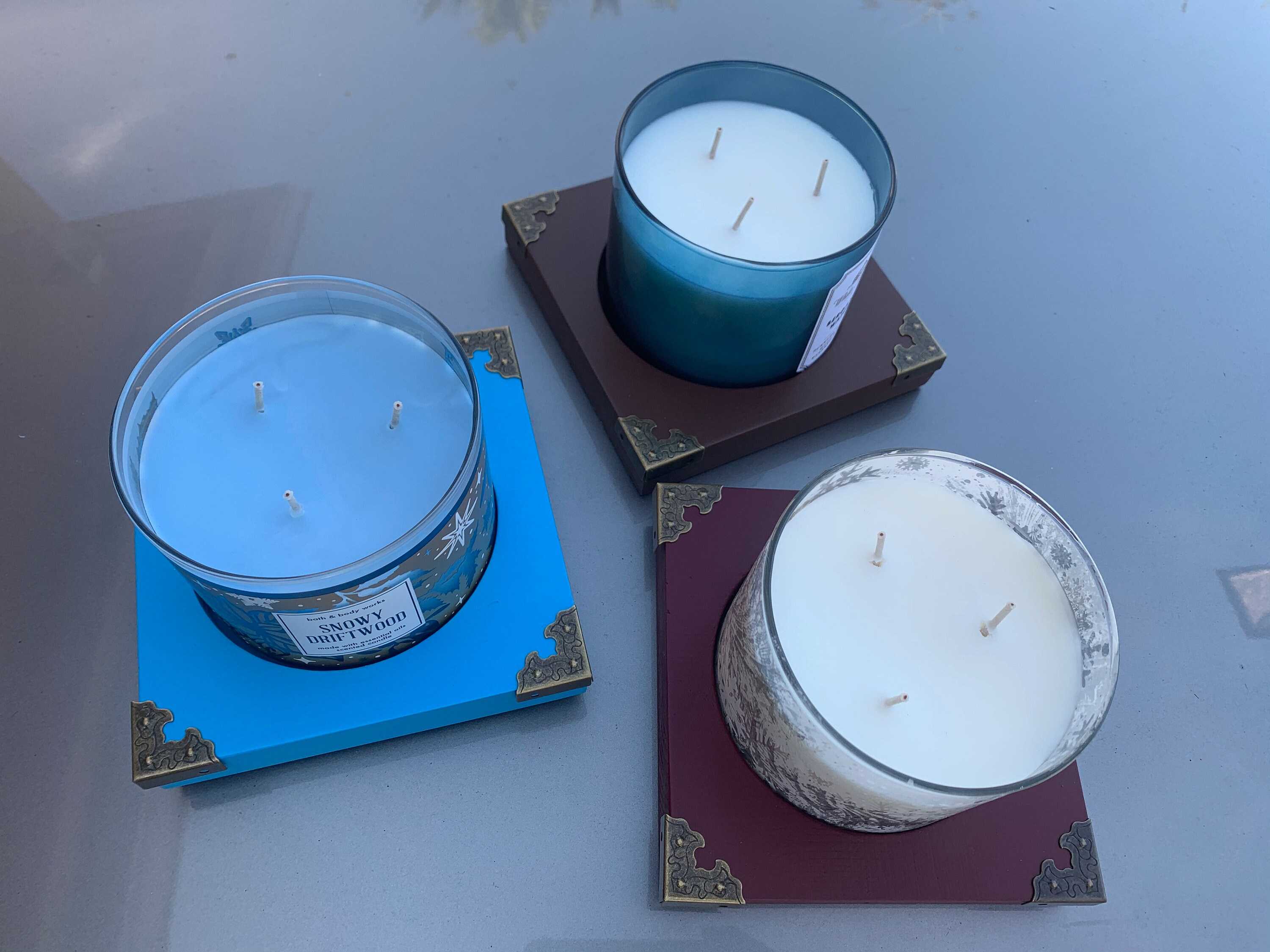 3 Wick Wooden Candle Holder Handmade Etsy