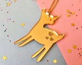 Deer ketting-Bambi ketting-baby Rendier ketting-kerst ketting-Woodland ketting-herten sieraden-Christmas Gift-herten
