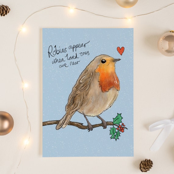 Robins Appear When Loved Ones Are Near, Traditional Christmas Card