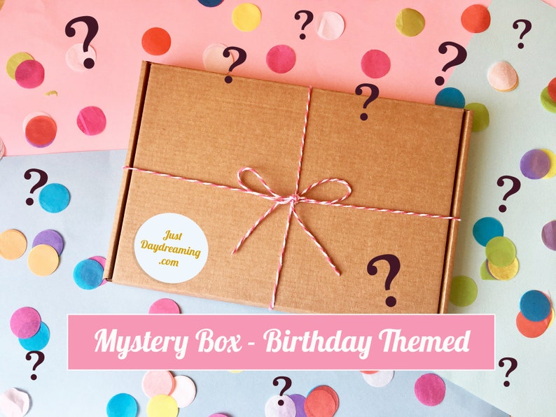 Birthday Themed Mystery Box Birthday Box for Her Etsy