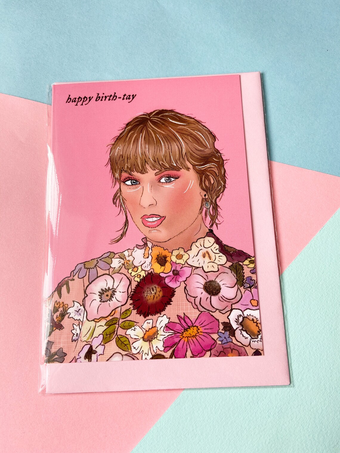Taylor Swift Birthday Card Happy Birth TAY Floral Etsy