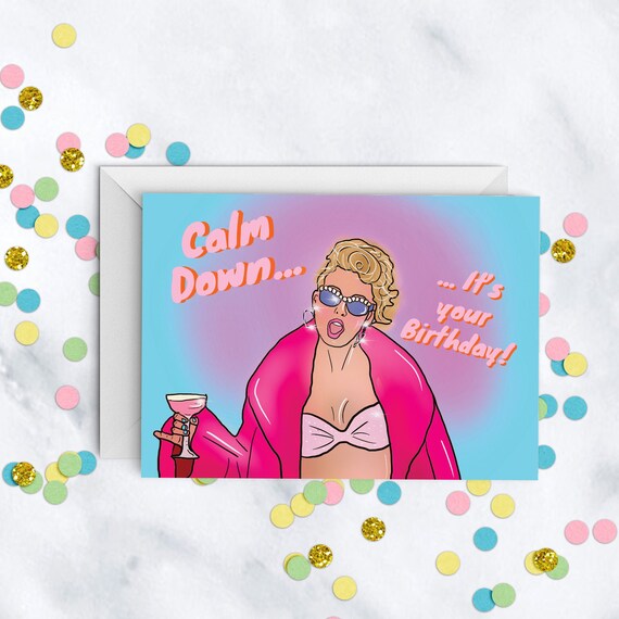 Calm Down It S Your Birthday Taylor Swift Card Etsy
