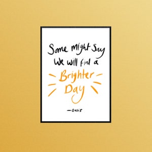 Sunny Afternoon Print Oasis Lyrics 90s Music Etsy