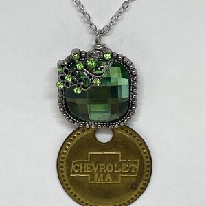Vintage GM Brass Check necklace
