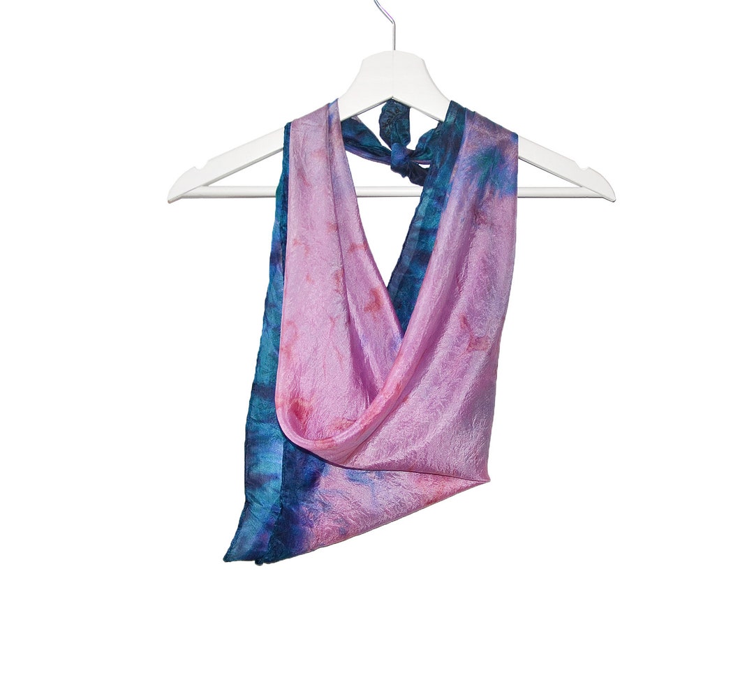 Scarf Purple Hand Painted Square Scarf Pink Women Silk Scarf Summer ...