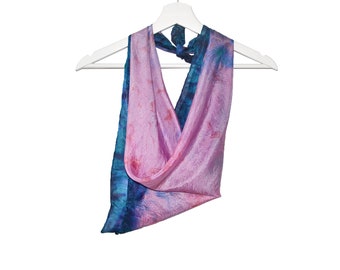 Scarf Purple Hand Painted- Square Scarf Pink- Women Silk Scarf- Summer Scarf Bright- Scarf Gift Sister- Women scarves- Blue Painted Scarf