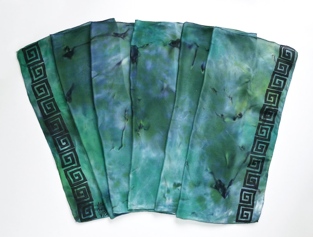 Mens Silk Scarf Green Scarf for Men Green Men Scarf Mens Etsy