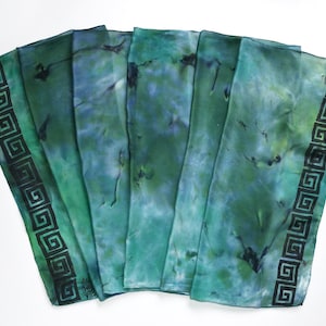 Mens Silk Scarf- Green Scarf for men- Green men scarf- Mens gift scarf- Painted Scarf for men- Ocean green scarf- Father gift- Scarf Husband