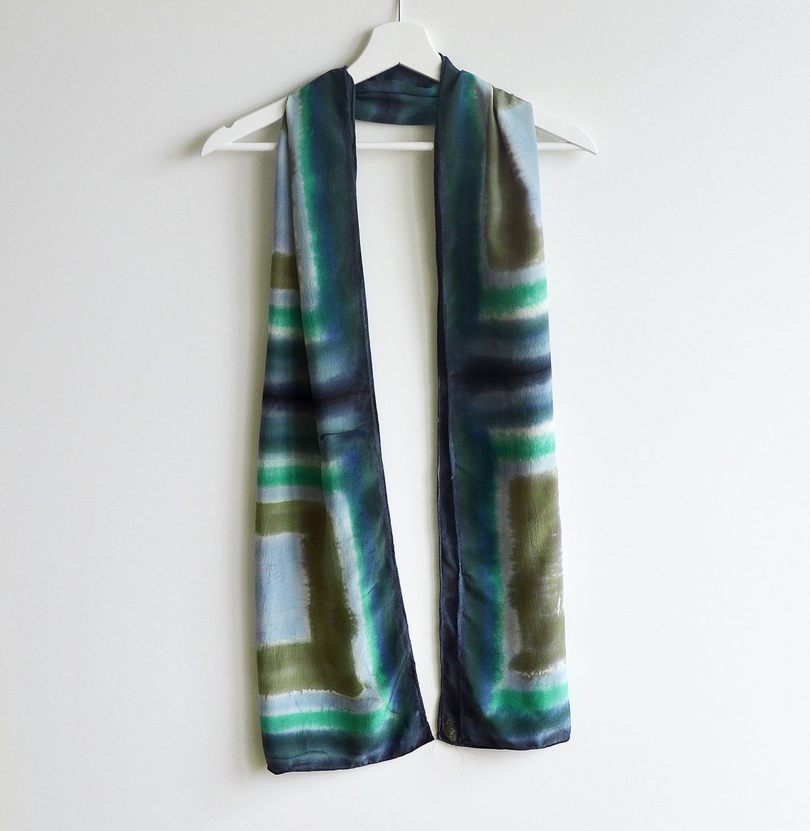 Mens Silk Scarf Green Bright Scarf for Men Mens Scarf Etsy