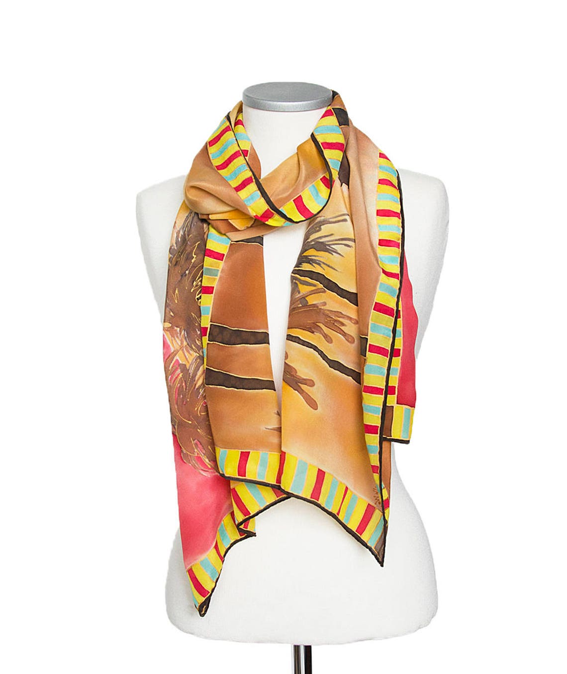 Silk scarf Egyptian pyramids Silk shawl Hand painted scarf Etsy