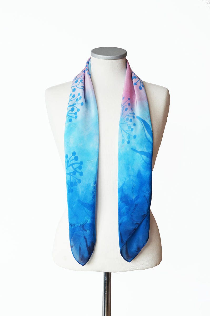 Comic Silky Scarf Blue