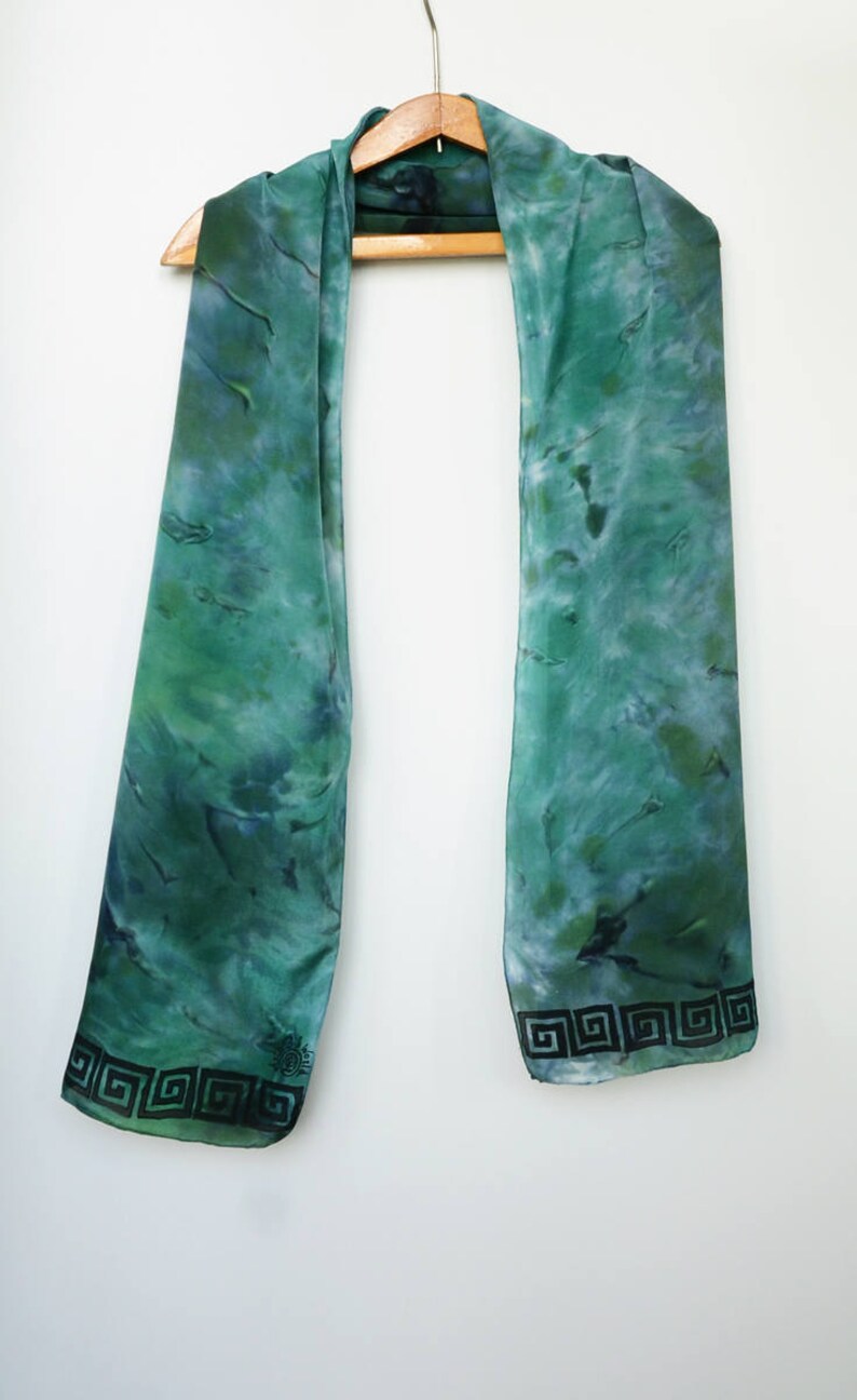 Mens Silk Scarf Green Scarf for Men Green Men Scarf Mens Etsy