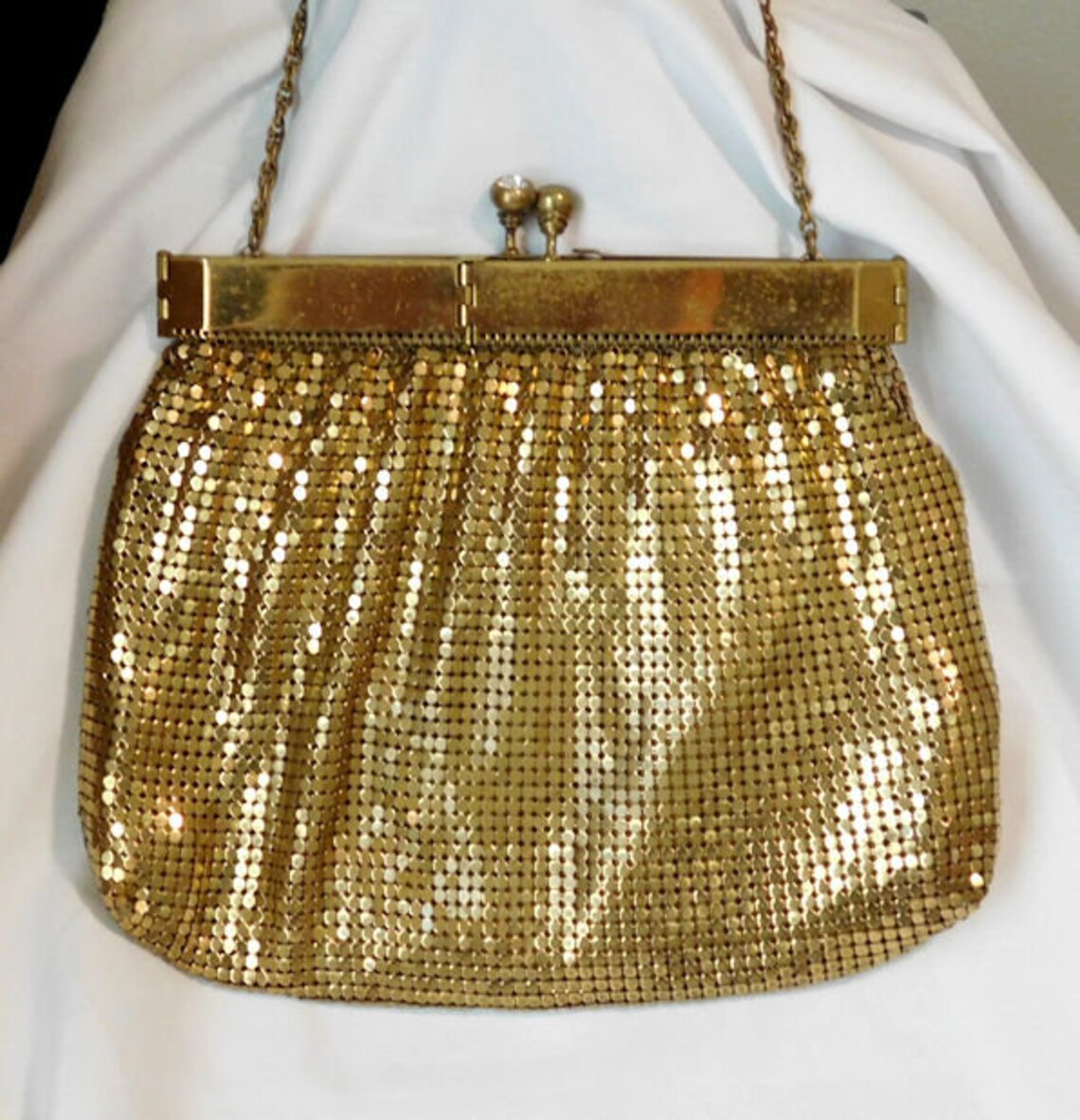 Vintage Gold Mesh Formal Evening Bag Purse DURAMESH Fifth Ave Etsy