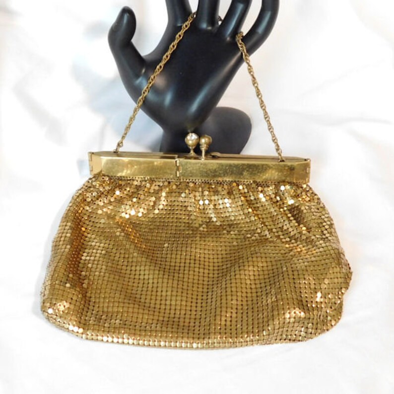 Vintage Gold Mesh Formal Evening Bag Purse DURAMESH Fifth Ave Etsy