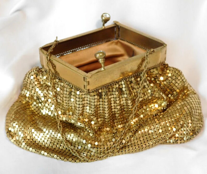 Vintage Gold Mesh Formal Evening Bag Purse DURAMESH Fifth Ave Etsy