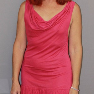Pink Slip Dress/Cocktail Dress/Pink Party Dress/Mini Dress/Banana Republic/Fuchsia Mini Dress/Slip Dress/Ruffled/Sleeveless Dress/VI513 image 2