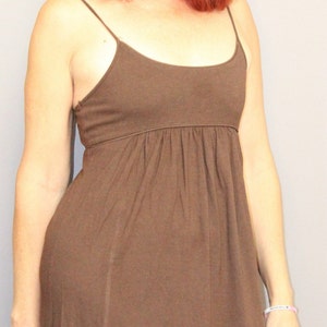Vintage Old Navy Brown Sundress, Spaghetti Strap Ruffle Hem (XS)