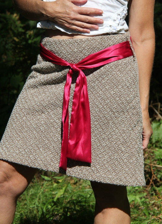 Skirt/Vintage Tweed Skirt/Brown Tweed Skirt/Vintag