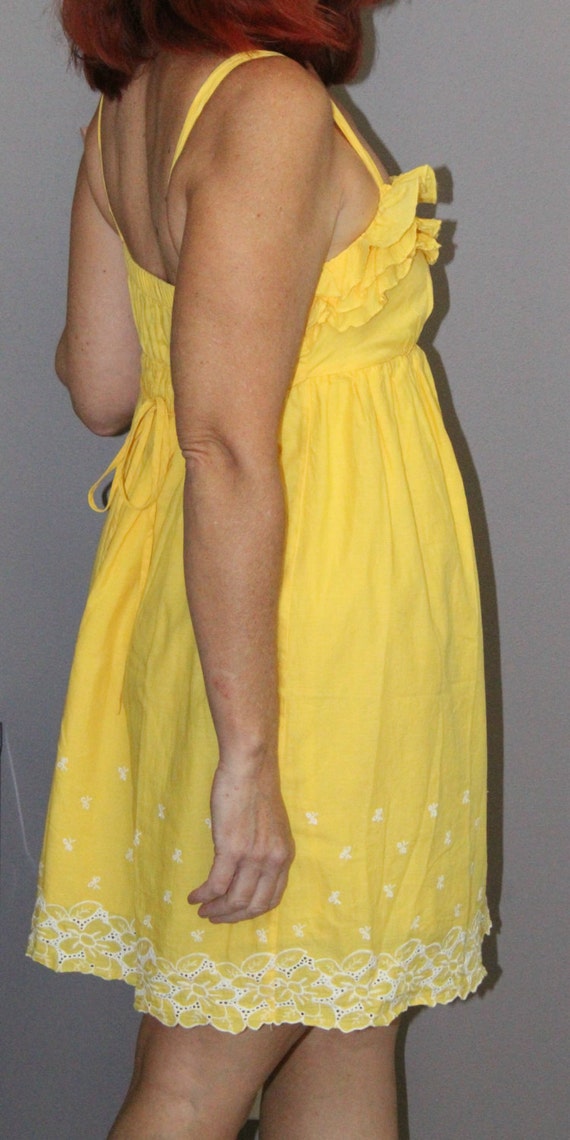 Vintage Summer Dress/Country Dress/Yellow Sundress