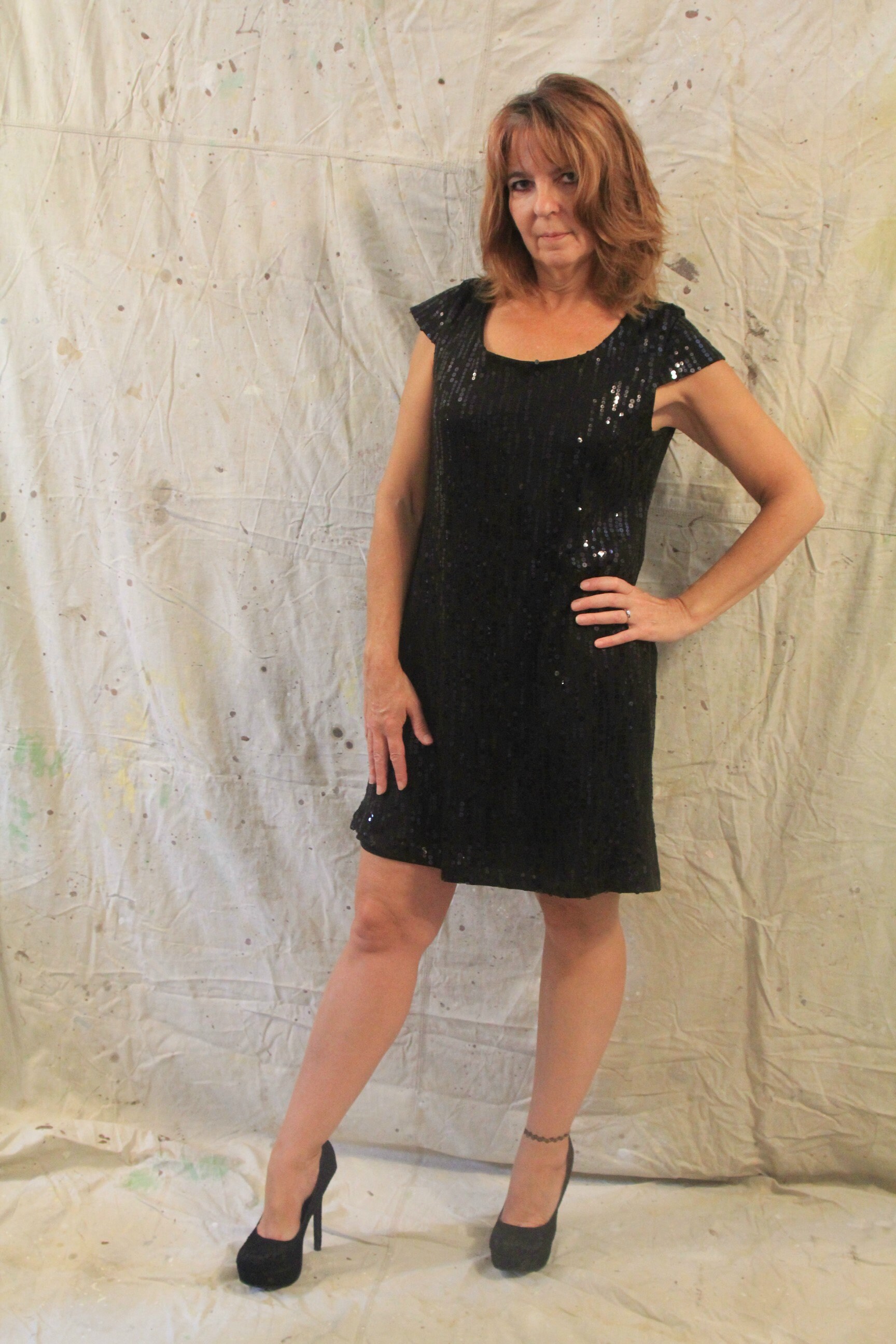 Black Sequence Dress - Etsy Black Sequence Dress - Etsy