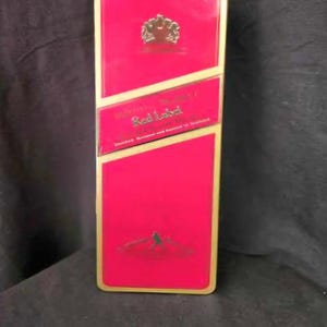 Vintage Johnnie Walker Red Label Sammler Scotch Whisky Zinn Werbung V139