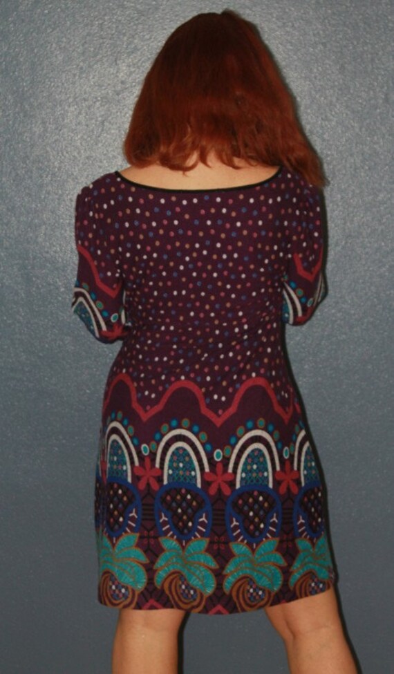 Vintage Knit Dress/Retro Knit Dress/Abstract Dres… - image 3