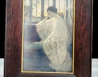 Jessie Willcox Smith Framed Print, Early 1900s, Rare, Woman Sitting By Window V037