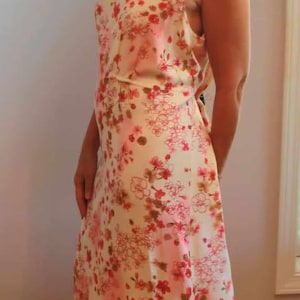 Vintage Maxi Dress, Floral Maxi Dress, Floral Print Dress, Cream Maxi Dress, Sleeveless Dress, Slip Dress, A Line Dress, VI586