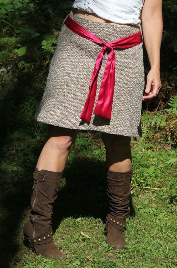 Skirt/Vintage Tweed Skirt/Brown Tweed Skirt/Vinta… - image 3