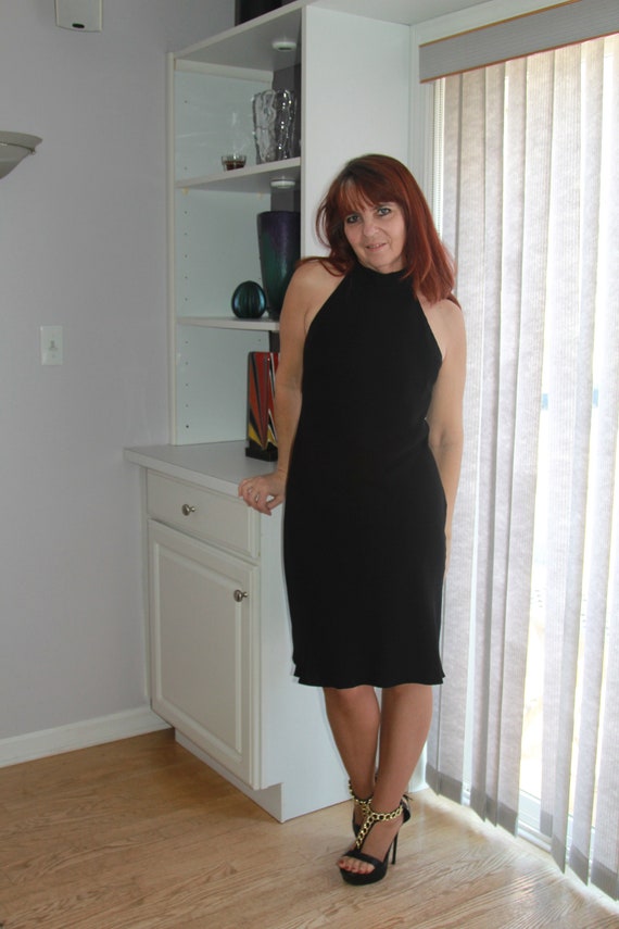 Vintage 70s / Black Cocktail Dress / Vintage Blac… - image 10